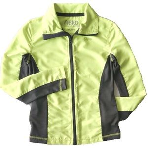 Aero Womens Florescent Yellow and Gray windbreaker
